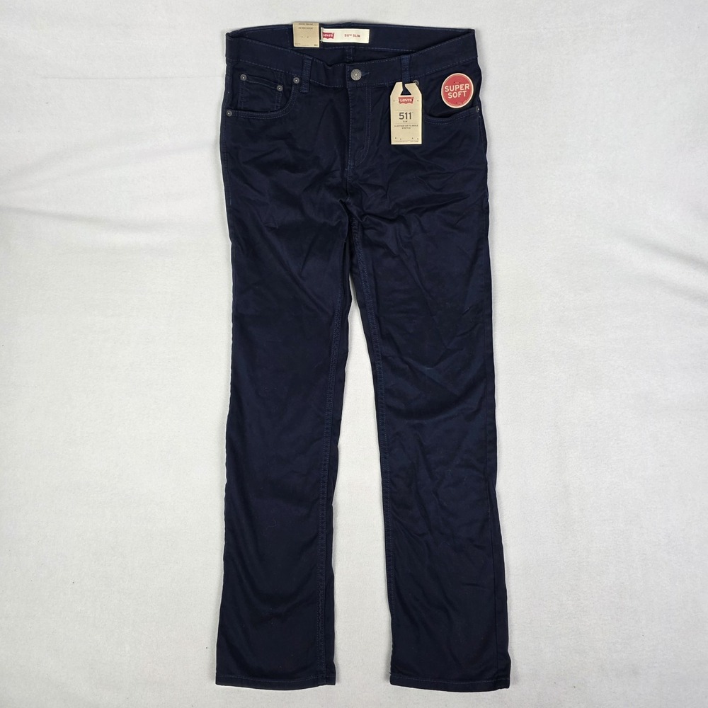 Levis 511 Chino Pants Mens 30x30 Blue New Slim Stretch Super Soft Boys 20 Reg